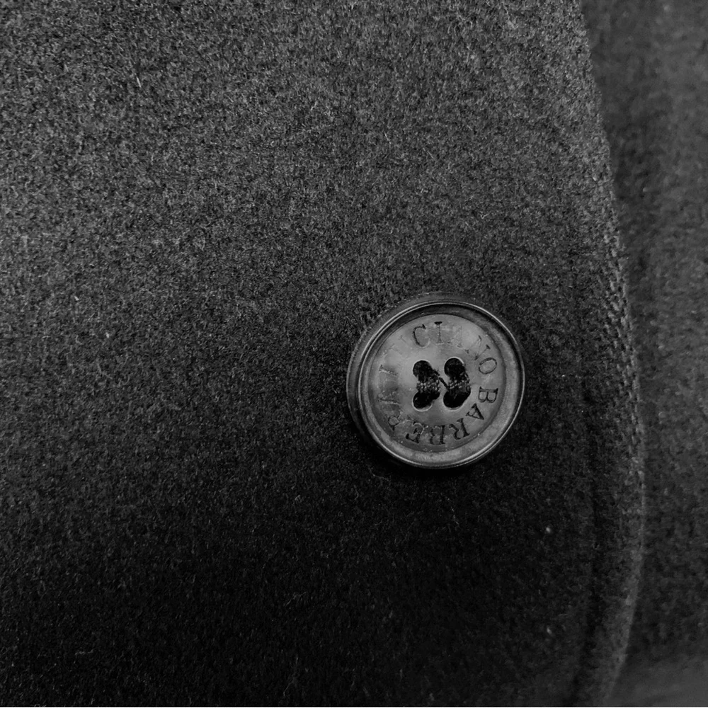 LUCIANO BARBERA Wool Single Breasted Coat, Black